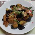 nyangomama's cooksnap of when they made 豚バラとなすのスタミナ丼.