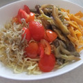 きらり流れ星's cooksnap of when they made 我が家の冷やし中華☆豚肉きのこ炒めのせ～.