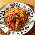 生きるは食べる's cooksnap of when they made 無塩料理☆トマトとセロリのナポリタン.