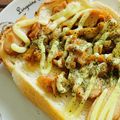 かめのももこ's cooksnap of when they made 焼き豚のせトースト♡.