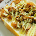 かめのももこ's cooksnap of when they made 焼き豚のせトースト♡.