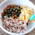 ポニーリボン's cooksnap of when they made 三色丼にも！小松菜とにんじんのふりかけ.