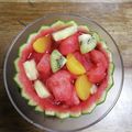 うっちぃ3's cooksnap of when they made スイカを器に♪スイカのフルーツポンチ☆.
