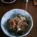 ramieru's cooksnap of when they made きゅうり長芋オクラの梅おかかぽんず和え.