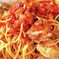 ともみ⭐️'s cooksnap of when they made 簡単☆鶏肉のとろ～り♪トマトチーズパスタ.