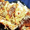 私市ビッキーズ津門巳's cooksnap of when they made “我が家の丼”トンカツ味噌味&きんぴら.