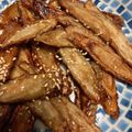 んりおか's cooksnap of when they made 黄金比1:1:1:1のゴボウ甘辛炒め.