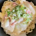 ぷーとんR's cooksnap of when they made 白菜とベーコンの和風クリームパスタ.