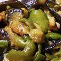 うさぎはきなこ's cooksnap of when they made 茄子とピ━マンの鶏皮味噌炒め.