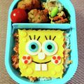 景と浩's cooksnap of when they made 【簡単】スポンジボブ♡キャラ弁.
