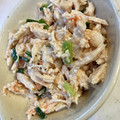 yu228's cooksnap of when they made レンジ蒸し鶏の☆簡単明太子マヨネーズ和え.