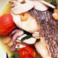 ☆ポッチャマ☆'s cooksnap of when they made スキレットで真鯛のアクアパッツァ♪.