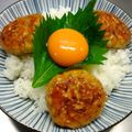 ゆうかりおん's cooksnap of when they made 鶏ゴボウつくね照り焼き丼.