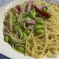 トミュー？'s cooksnap of when they made 枝豆とベーコンのペペロンチーノパスタ.
