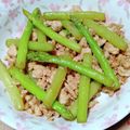 実１１３'s cooksnap of when they made 簡単☆アスパラと鶏ひき肉のきんぴら☆.