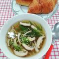 在宅勤務のおじさん's cooksnap of when they made 食べるスープ『水菜ときのこの生姜スープ』.