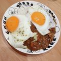 よよん☆ミ's cooksnap of when they made 理想的！超簡単！半熟目玉焼きの作り方.