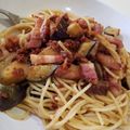 yuzukita's cooksnap of when they made なすとベーコンとセミドライトマトパスタ.