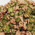 akiyuママ's cooksnap of when they made ひき肉オクラ丼.