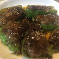 _mi_ku_'s cooksnap of when they made 肉汁がじゅわ〜！韓国風ピーマンの肉詰め.