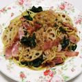 もぐ・ω・くま's cooksnap of when they made れんこんとベーコンとほうれん草のパスタ.