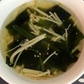 yamahiro10's cooksnap of when they made ニラ＆わかめ＆えのき茸のすぐ出来るスープ.