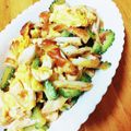 かわゆう1211's cooksnap of when they made ☀ゴーヤと竹輪と卵のおかかチャンプルー☀.