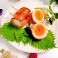 柚子♡⸝⸝⸝'s cooksnap of when they made 半熟卵のベーコン巻き串☆おつまみに♪.