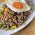 もりりんの森のちこ's cooksnap of when they made ガパオ気取りの☆野菜たっぷり挽肉炒めし.