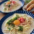 monemaruku's cooksnap of when they made ＊【五右衛門風】たらこのカルボナーラ＊.