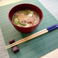 FGO☆'s cooksnap of when they made 青梗菜と豚肉のお味噌汁.