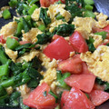 Perlまま's cooksnap of when they made つるむらさきとトマトと卵の三色炒め.
