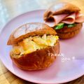 ねっちゃんっ's cooksnap of when they made 「黒糖入りテーブルロール」のたまごサンド.