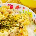 hiromi_ja's cooksnap of when they made かんたん親子丼～鶏肉、ちくわ、しめじ入り.