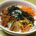 おかわりちょうだい♪'s cooksnap of when they made 合挽き肉で節約ビビンバ.