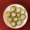♡mocco♡'s cooksnap of when they made レンジで簡単！ ゴーヤの蟹カマ詰め.