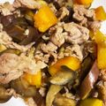 みゃみゃごと's cooksnap of when they made レンジで時短！かぼちゃとなすの豚肉炒め.