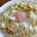 QPはにー's cooksnap of when they made キャベツとベーコンの座布団の目玉焼き.
