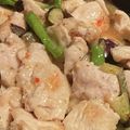kopimama's cooksnap of when they made 鶏胸肉となすのスイートチリソース炒め.