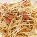 ママメイン！時々子供's cooksnap of when they made 簡単弁当おかず☆もやし&ﾍﾞｰｺﾝ炒め.