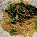 Sakieeeeen's cooksnap of when they made カブの葉とベーコンの超シンプルパスタ.