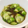 ハッピーまるしぇ's cooksnap of when they made ♡キュウリとオクラのもずく酢和え♡.