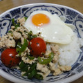 sonore's cooksnap of when they made 鶏ひき肉と野菜のタイ風バジル炒め.