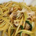 ちこね's cooksnap of when they made 簡単！豚こま＊きのこ＊水菜の和風パスタ.