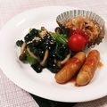 クックHG9V8Y☆'s cooksnap of when they made 小松菜と味つけ海苔のごま風味和え.