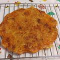 赤い電話's cooksnap of when they made ビールがすすむキムチチヂミ.