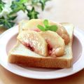 runa10's cooksnap of when they made クリチ桃はちみつトースト.