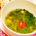 hiromi_ja's cooksnap of when they made 簡単♡トマトとコーンとモロヘイヤの味噌汁.
