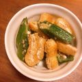みるくクロワッサン's cooksnap of when they made オクラと油揚げのポン酢ごま和え.