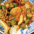 えりぺこ's cooksnap of when they made オクラとエノキでとろ～り鶏むね肉炒め.